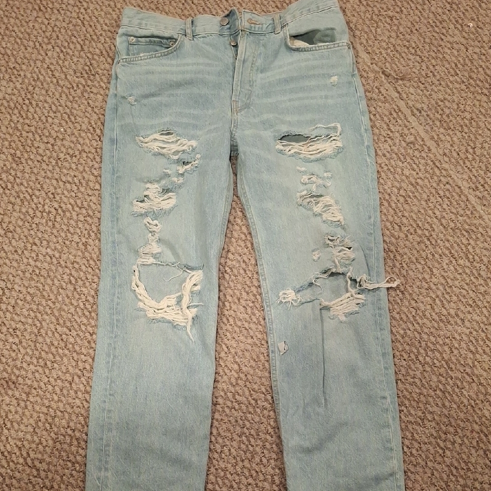 Zara Stylish Distressed Blue Jeans